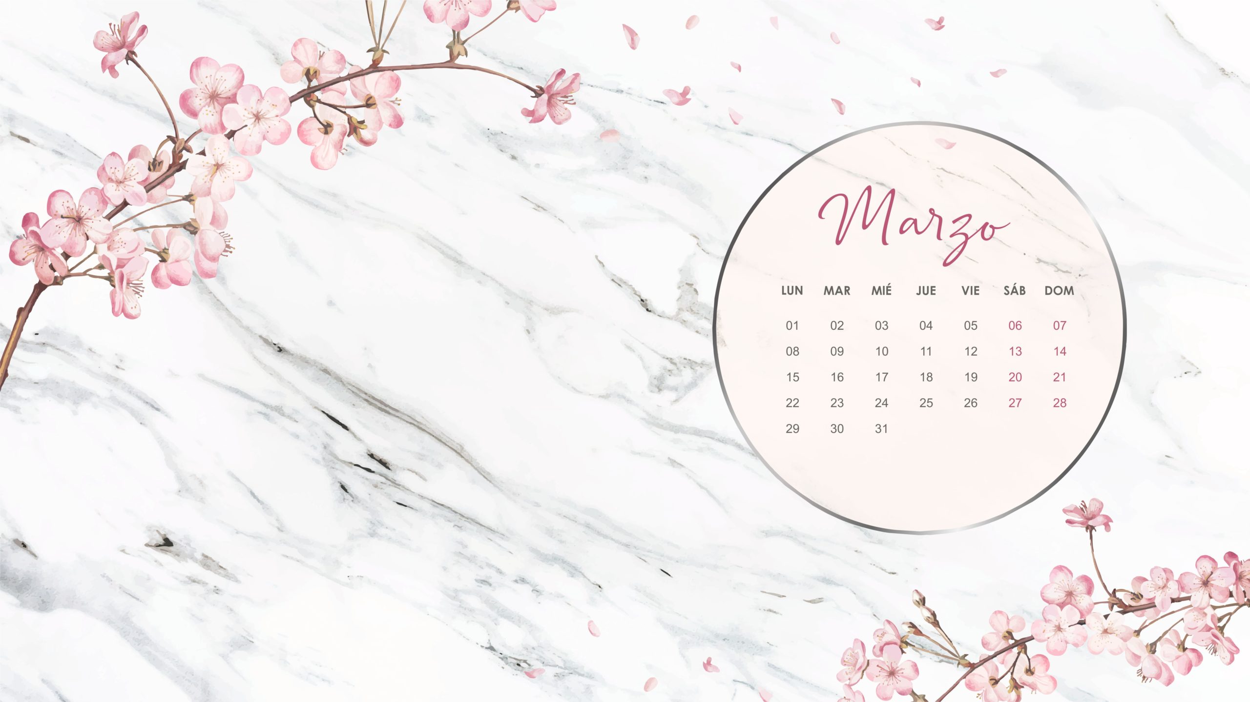 Calendario marzo 2021 descargable - #MiraQuéVinilos