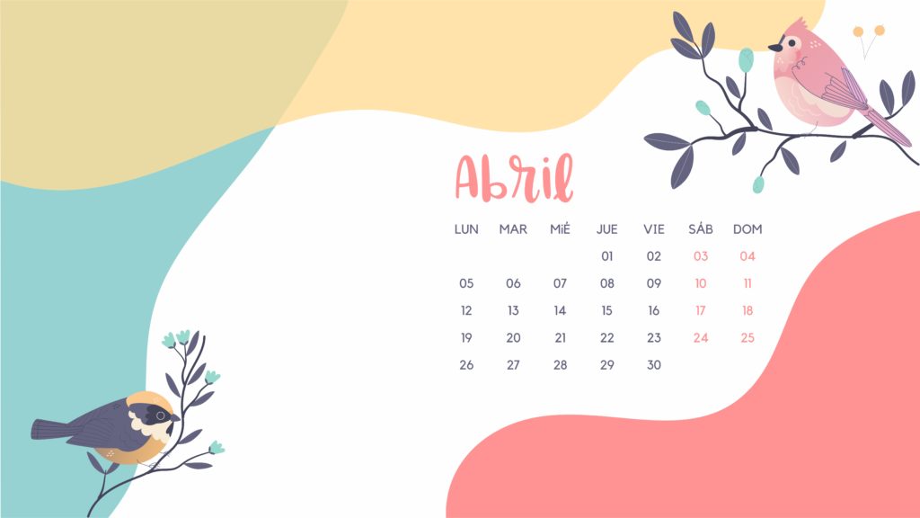 abril fondo pantalla calendario